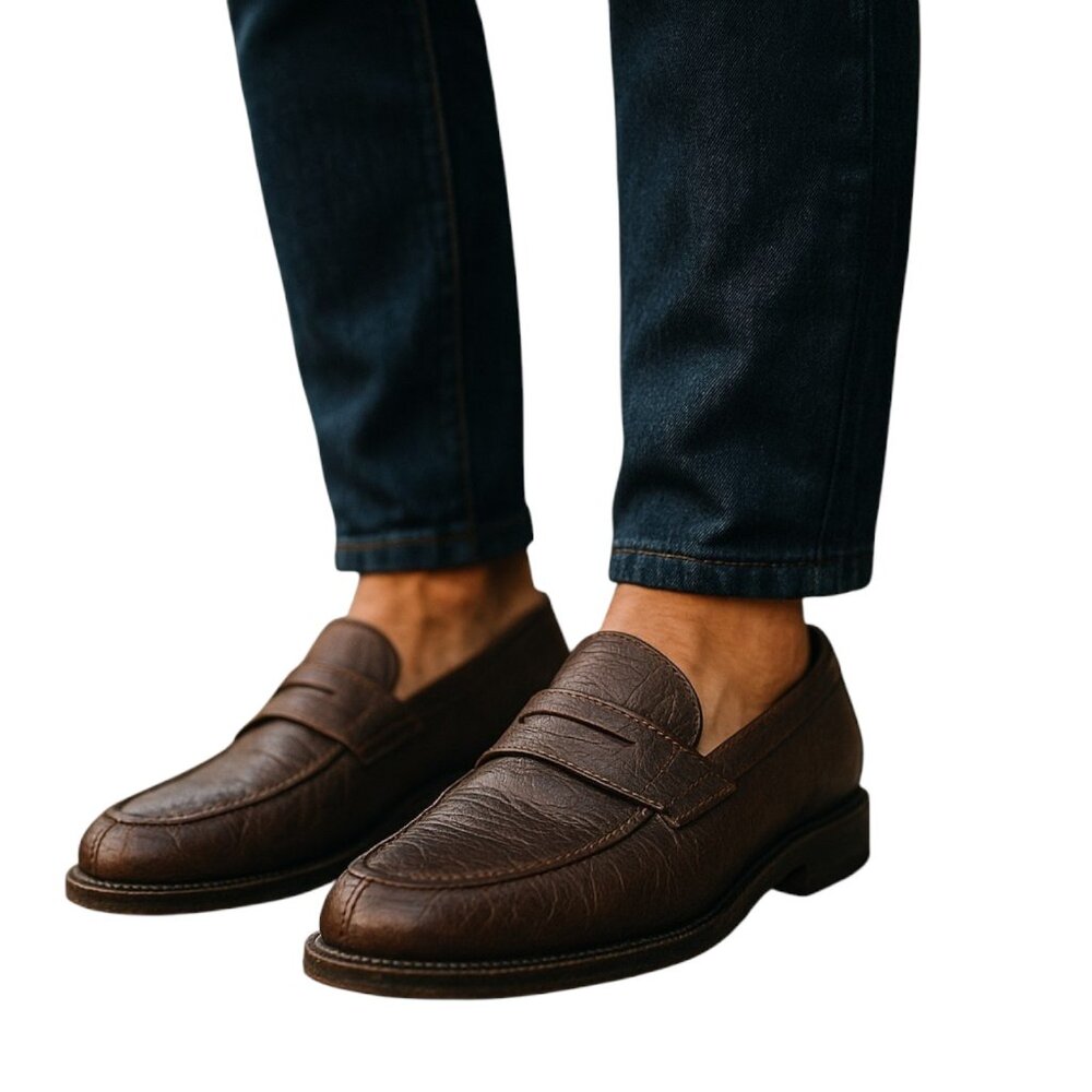 Ermenegildo Zegna COUTURE Lambskin Goodyear Constructed‎ Split Toe Loafer